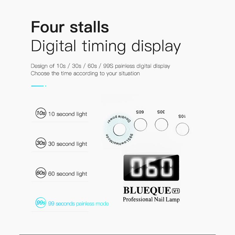 Nail Dryers UV LED Lamp High Power Dryer For Curing All Gel Polish Manicure Smart Motion Sensor LCD Display Lampara Uñas