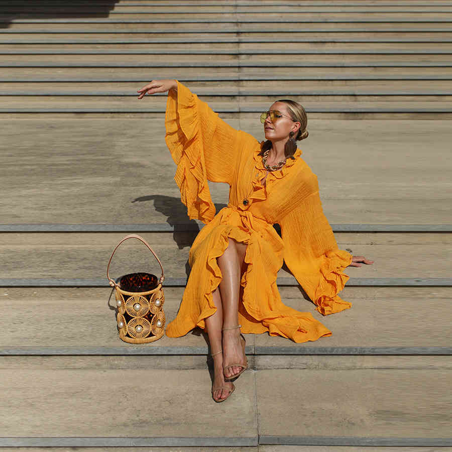 Women Dress V Neck Long Sleeve Maxi es Ruffles Bandage High Waist Vintage Loose Ladies es 210513