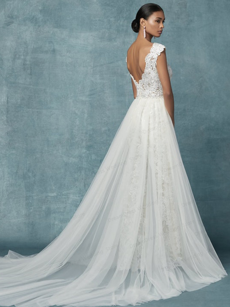 Left Jumpsuit Wedding Dress With Right Tulle Overskirt Custom Made Women A Line Bridal Gowns Special Link For You Bride Dresses Abiye
