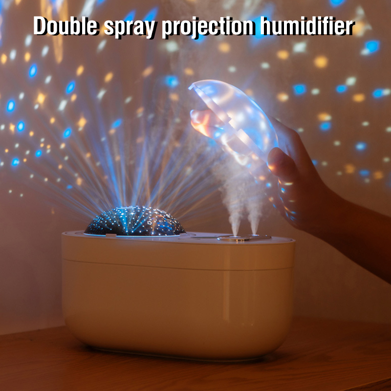 1000ML Air Humidifier Aroma Diffuser Rechargeable With Two Sprayers Projection Night Light Essential Oil Diffusers Steam Maker
1000ML Air Humidifier Aroma Diffuser Rechargeable With Two Sprayers Projection Night Light Essential Oil Diffusers Steam Maker