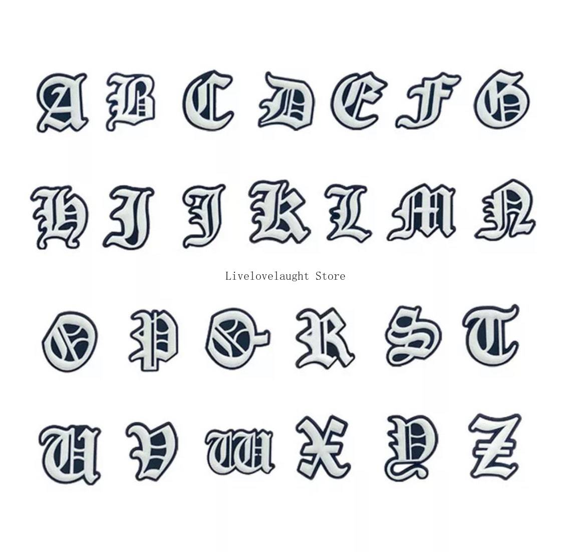 Wholesale Old English Greek Letters Soft Pvc Croc Shoe Charm Accessories Decoration Buckcle for Girl Clog Bracelet Wristband Party Gift Favors
Wholesale Old English Greek Letters Soft Pvc Croc Shoe Charm Accessories Decoration Buckcle for Girl Clog Bracelet Wristband Party Gift Favors