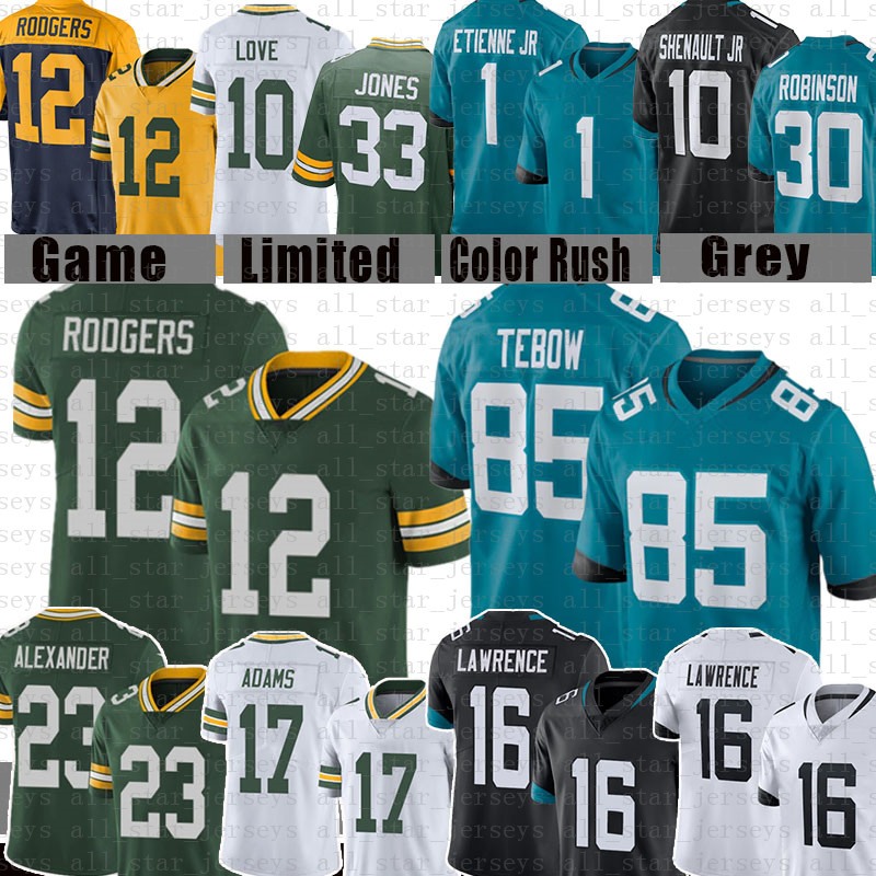12 Aaron Rodgers Jones Tim Tebow Trevor Lawrence Football Jersey Davante Adams Jaire Alexander Allen Robinson II Travis Etienne Josh Allen Love Eric Stokes Robinson
12 Aaron Rodgers Jones Tim Tebow Trevor Lawrence Football Jersey Davante Adams Jaire Alexander Allen Robinson II Travis Etienne Josh Allen Love Eric Stokes Robinson