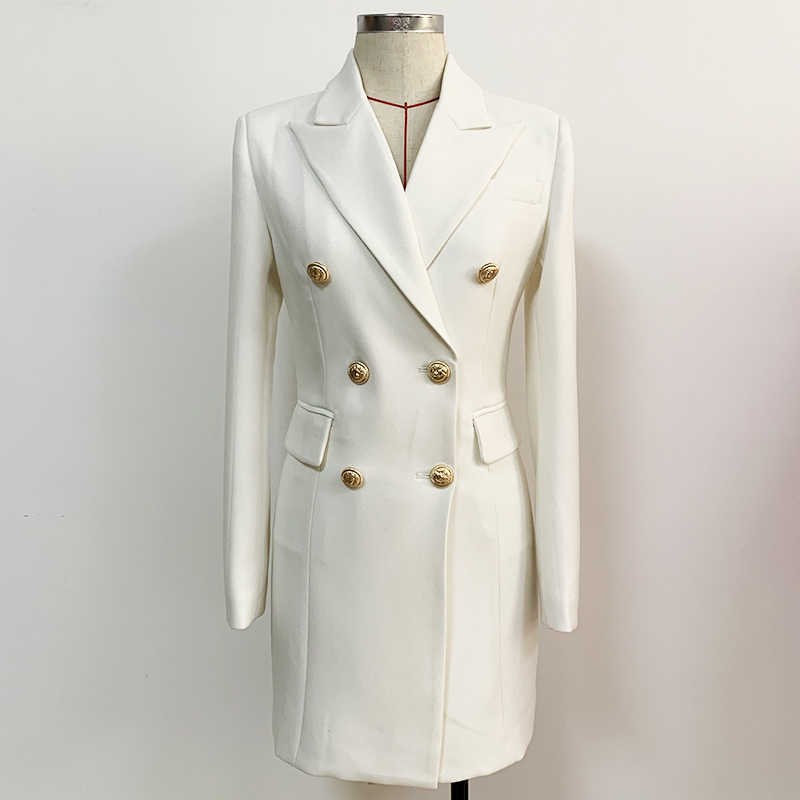 HIGH QUALITY est Designer Blazer Dress Women's Zip Back Classic Double Breasted Lion Buttons Notched 210526, White
HIGH QUALITY est Designer Blazer Dress Women's Zip Back Classic Double Breasted Lion Buttons Notched 210526, White