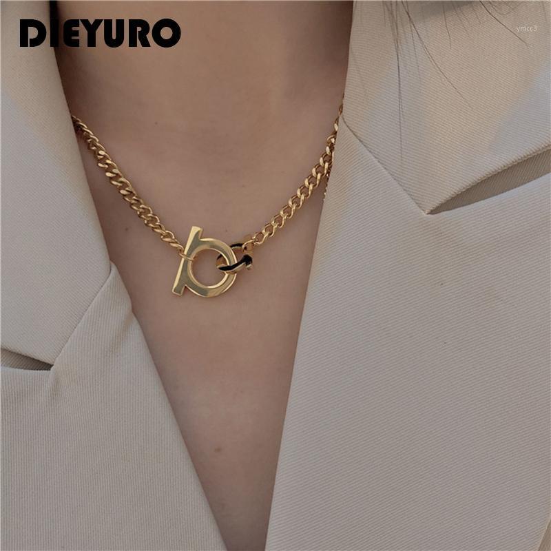 Chains DIEYURO 316L Stainless Steel Creative Toggle Buckle Adjustable Long Chain Necklace Simple Golden Cuban Cool Girl Jewelry
Chains DIEYURO 316L Stainless Steel Creative Toggle Buckle Adjustable Long Chain Necklace Simple Golden Cuban Cool Girl Jewelry