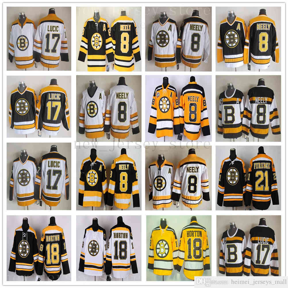 Vintage CCM 75th Boston Bruins 8 Cam Neely Jersey Stitched 17 Milan Lucic 18 Nathan Horton 21 Andrew Ference Hockey Jersey for Black, Black;red
Vintage CCM 75th Boston Bruins 8 Cam Neely Jersey Stitched 17 Milan Lucic 18 Nathan Horton 21 Andrew Ference Hockey Jersey for Black, Black;red