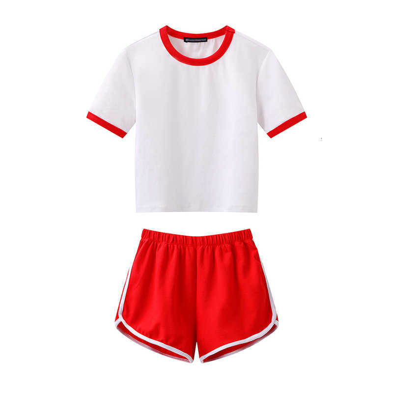 Two Piece Dress Slim Girls Bomb Shorts Suits 2021 Summer Jogging Ladies Soft Cotton Set Vintage Women Chic Sweet J7PT