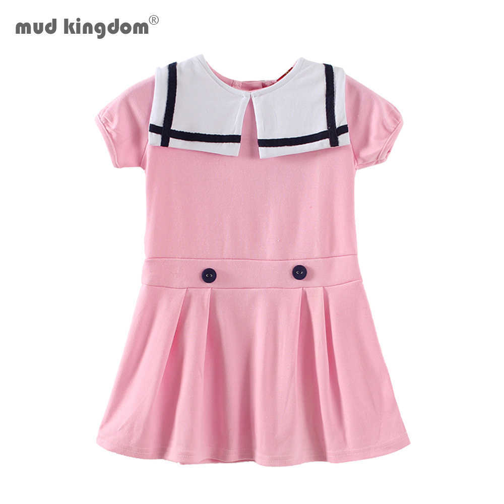 Mudkingdom Baby Girl Summer Dress Sailor Collar Short Sleeve Cotton College Sweet Girls Princess 210615, Blue
Mudkingdom Baby Girl Summer Dress Sailor Collar Short Sleeve Cotton College Sweet Girls Princess 210615, Blue
