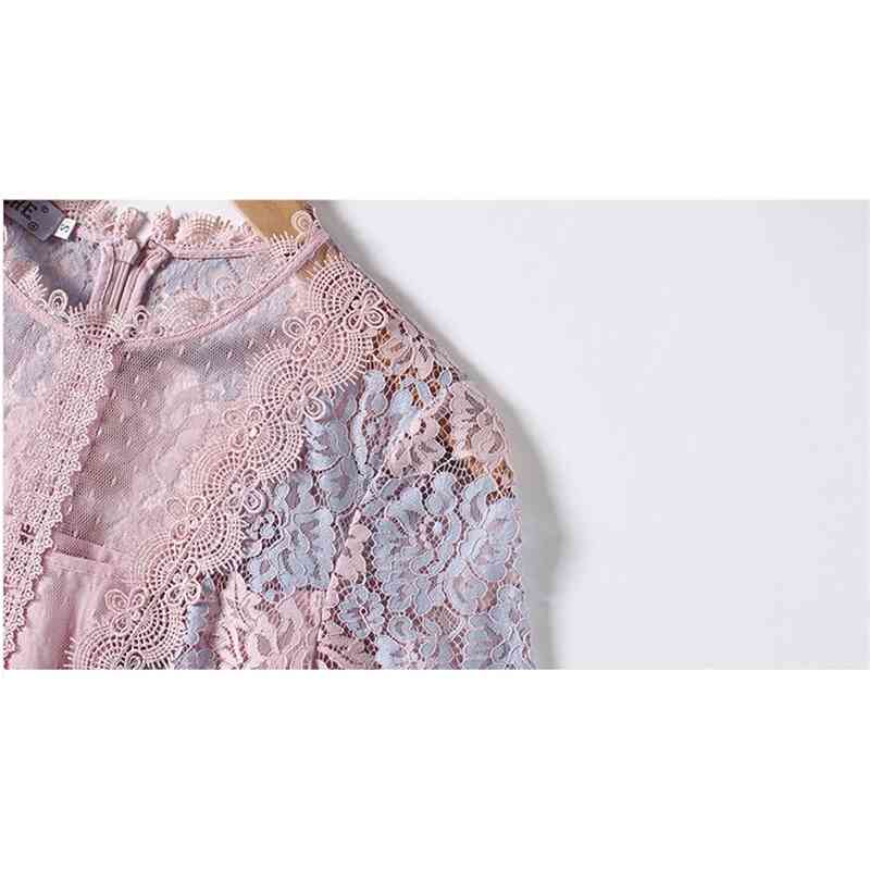 201 High-End Women Summer Half Sleeve Lace Dresses Elegant Party Dress Vestidos 210520