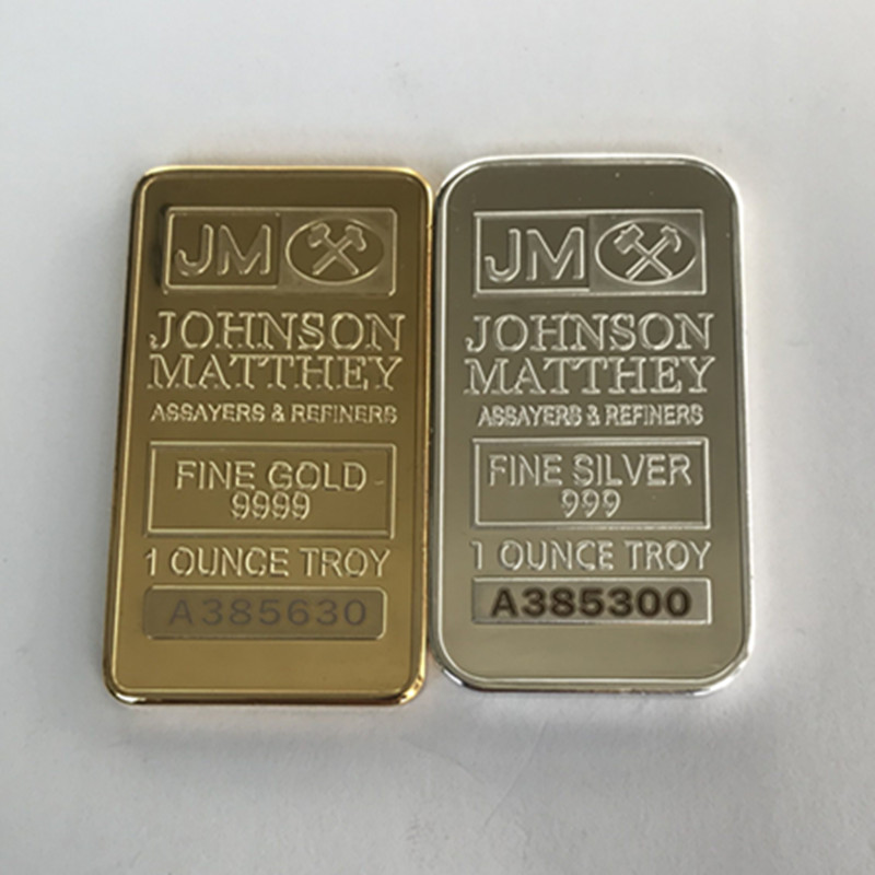 10 pcs Non Magnetic Amerian coin JM Johnson matthey 1 oz Pure 24K real Gold silver Plated Bullion Bar with different serial number307j
10 pcs Non Magnetic Amerian coin JM Johnson matthey 1 oz Pure 24K real Gold silver Plated Bullion Bar with different serial number307j