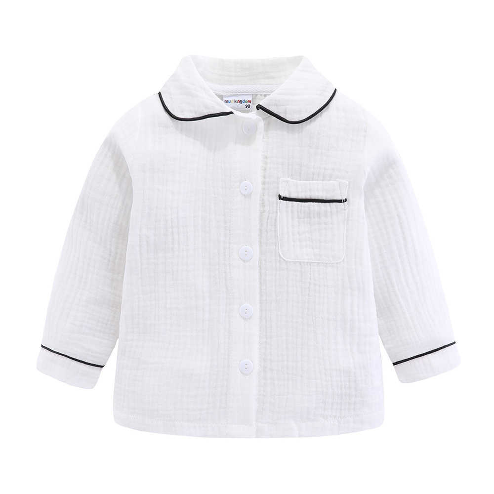 Mudkingdom Boys Pajamas Set Plain Collared Long Sleeve Spring Autumn Kids Sleepwear Clothes 210615