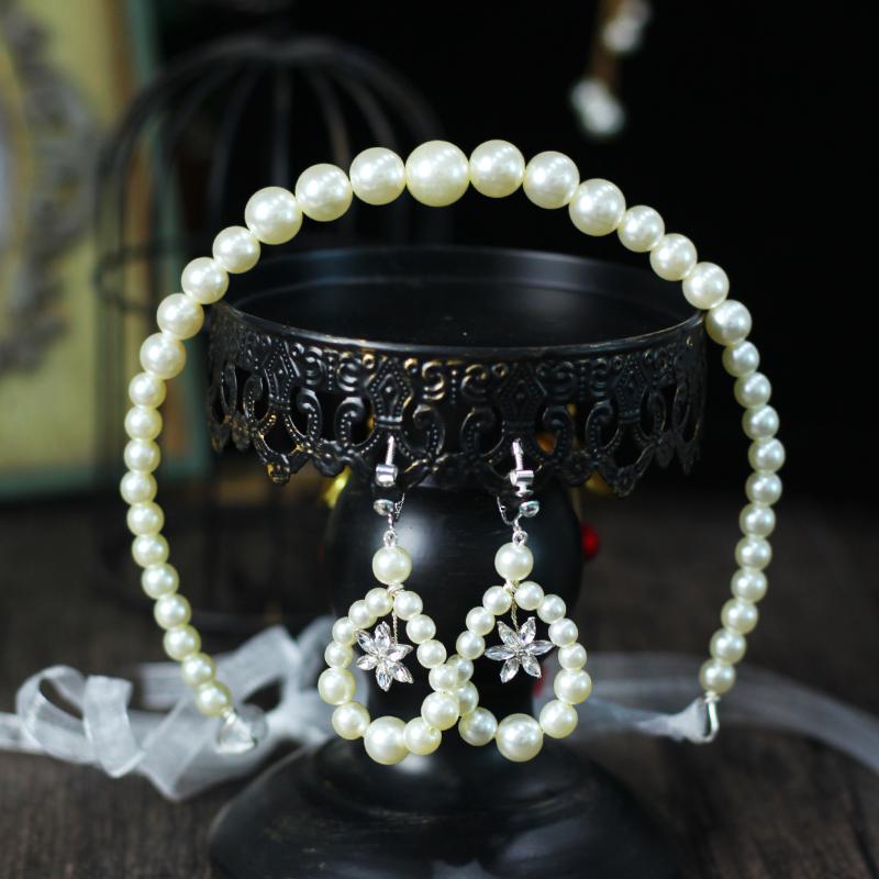 Headpieces Sweetheart Bridal Headdress Pearl Satin Hair Hoop Earings Set For Wedding Perform Studio Travel Prop Daily Life HP042
Headpieces Sweetheart Bridal Headdress Pearl Satin Hair Hoop Earings Set For Wedding Perform Studio Travel Prop Daily Life HP042