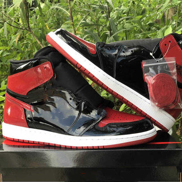 2021 Release Jumpman 1 High OG Bred Patent Basketball Shoes RED BLACK 1s Patent-leather sport Outdoor Sneakers Top Quality Ship With Box, #1
2021 Release Jumpman 1 High OG Bred Patent Basketball Shoes RED BLACK 1s Patent-leather sport Outdoor Sneakers Top Quality Ship With Box, #1