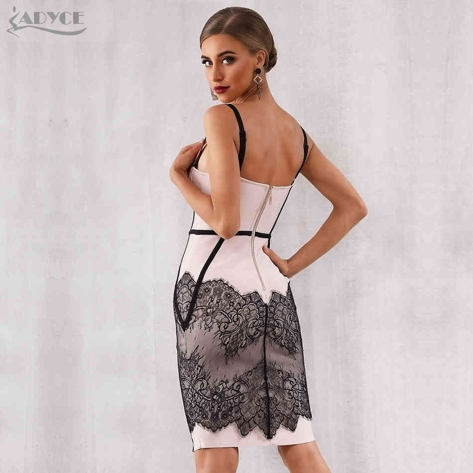 Sexy Summer Bandage Dress Women Vestido Bodycon Lace Spaghetti Strap Club Midi Celebrity Runway Party 210423