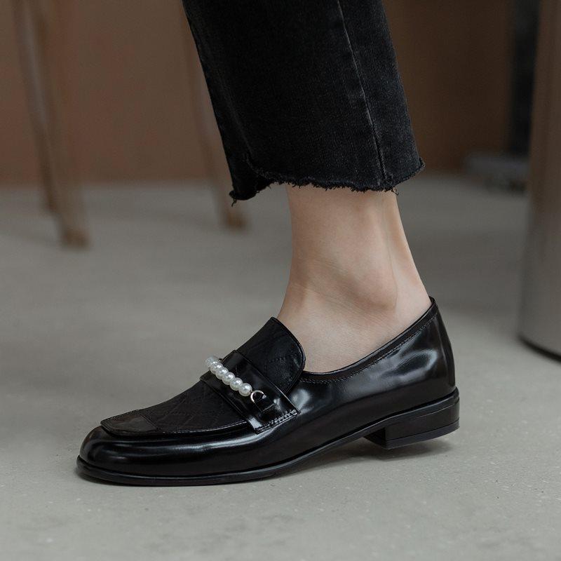 Fashion String Beads Genuine Leather Thick Heels Casual Women Shoes Brand High Autumn/spting Dress, As picture
Fashion String Beads Genuine Leather Thick Heels Casual Women Shoes Brand High Autumn/spting Dress, As picture