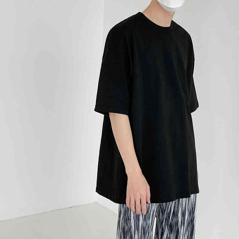 IEFB Summer Solid Color Base Short Sleeve T-shirt For Men Loose Korean Style Causal Round Collar Tee Tops 9Y6949 210524