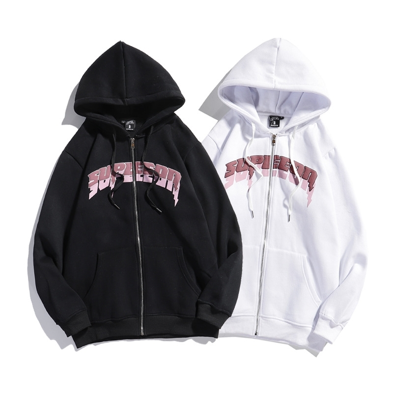 Phantom letter cardigan men's and women's street hip hop autumn loose printed Hoodie couple's coat, Black
Phantom letter cardigan men's and women's street hip hop autumn loose printed Hoodie couple's coat, Black