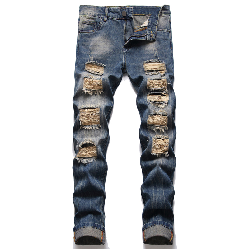 Men's Vintage Slim Fit Beggar Jeans Fashion Straight Leg Distressed Destroyed Biker Casual Denim Pants Big Size Motocycle Hip Hop Trousers For Male BY203, 210
Men's Vintage Slim Fit Beggar Jeans Fashion Straight Leg Distressed Destroyed Biker Casual Denim Pants Big Size Motocycle Hip Hop Trousers For Male BY203, 210