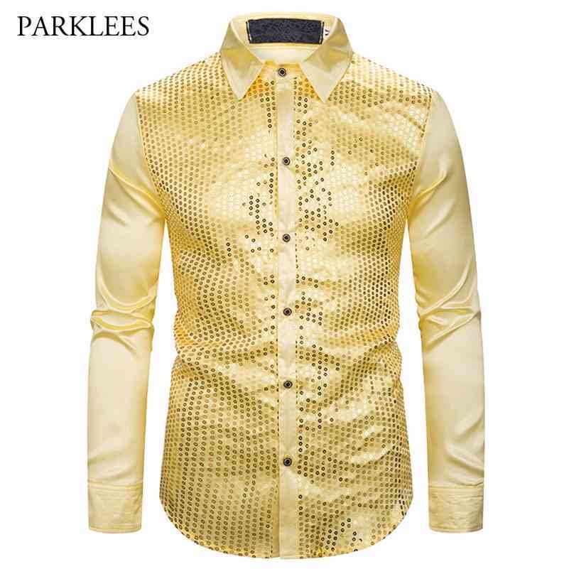 Luxury Fashion Silk Satin Shirts Men' Slim Fit Sequins Nightclub Show Long-Sleeve Shirt Shiny Men Chemise 210524, Purple
Luxury Fashion Silk Satin Shirts Men' Slim Fit Sequins Nightclub Show Long-Sleeve Shirt Shiny Men Chemise 210524, Purple