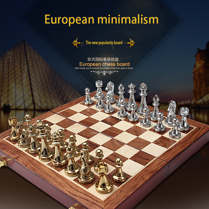 European metal, Zinc Alloy chess board set