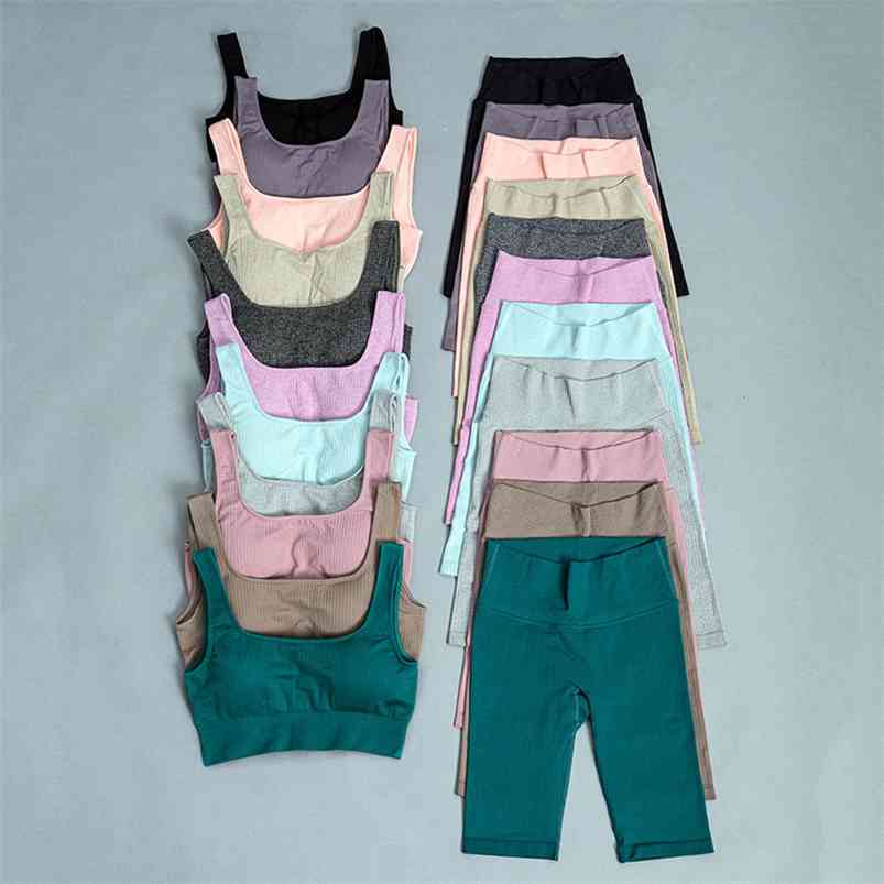 13 Colors Seamless Sportswear Summer Shorts Set's Tracksuit Workout Sports Crop Top T-shirt Gym Clothes Cycling Shorts 210721, Bra brown
13 Colors Seamless Sportswear Summer Shorts Set's Tracksuit Workout Sports Crop Top T-shirt Gym Clothes Cycling Shorts 210721, Bra brown