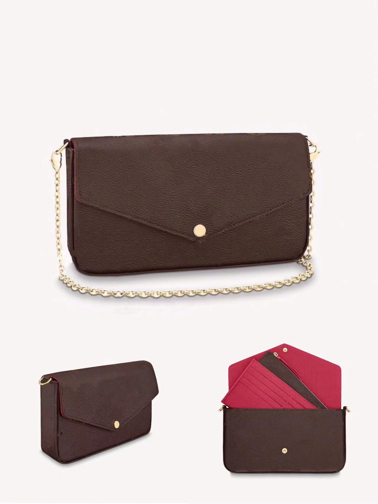 M61276 Pochette Félicie 3 in One Chain Wallets Whole Collection Of Women Envelope Crossbody Bag 8 Colors Imprinted Classic Coated Canvas Small Bag N63032, Extra shipping cost
M61276 Pochette Félicie 3 in One Chain Wallets Whole Collection Of Women Envelope Crossbody Bag 8 Colors Imprinted Classic Coated Canvas Small Bag N63032, Extra shipping cost