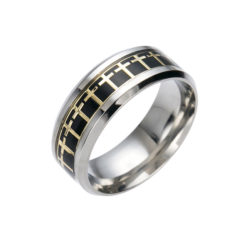 Personalized Stainless Steel Cross Men's Ring Celtic Cross Rings for Men Women Christian Rings Jewelry Band Ring Nice Gift for Boyfriend Husband 