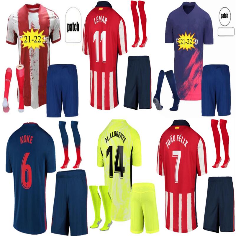 JOAO FELIX Atletico SUAREZ Madrid Soccer Jerseys home and away 2021 2022 SAUL Camisetas 20 21 22 LLORENTE CORREA Football Shirt set uniform, Black;yellow
JOAO FELIX Atletico SUAREZ Madrid Soccer Jerseys home and away 2021 2022 SAUL Camisetas 20 21 22 LLORENTE CORREA Football Shirt set uniform, Black;yellow