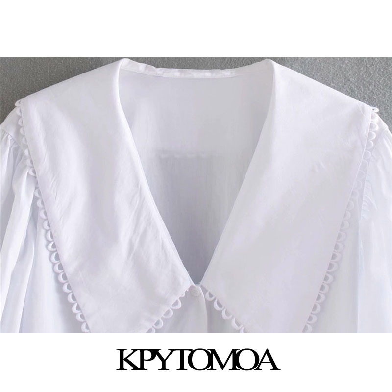 Women Sweet Fashion With Embellished Trim Loose Blouses Long Sleeve Button-up Female Shirts Chic Tops 210420