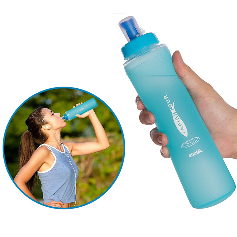 Water bag 300ml 400ml Water Bottle Running Hydration Sport Bicycle Soft Folding Collapsible TPU Soft Flask