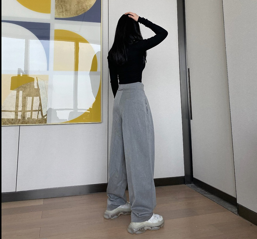 High Waist Woolen Loose Wide Hip Hop Pants Cool Girl Pleated Ruched Sports Trousers Women Joggers Streetwear Leisure 210429