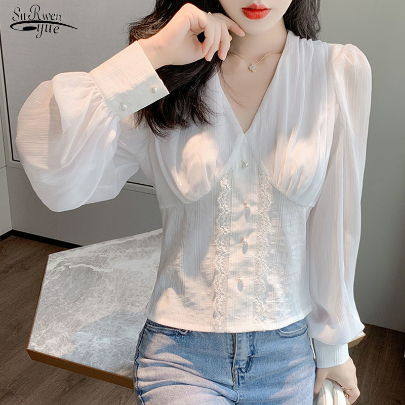 Autumn Lantern Sleeve V-neck Chiffon Blouse Women Sweet Tops and Blouses Fashion Lace-up Shirts Clothes 10843 210521, Green
Autumn Lantern Sleeve V-neck Chiffon Blouse Women Sweet Tops and Blouses Fashion Lace-up Shirts Clothes 10843 210521, Green