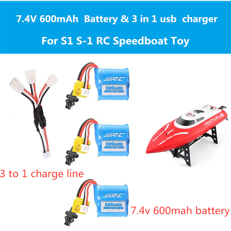 2PCS Or 3PCS 7.4V 600mAh Battery for S1 S-1 High Speed Remote Control RC Boat spare part Add 3 In 1 Charge Line S1 Boat battery
2PCS Or 3PCS 7.4V 600mAh Battery for S1 S-1 High Speed Remote Control RC Boat spare part Add 3 In 1 Charge Line S1 Boat battery