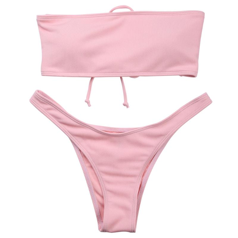 Women's Swimwear Ribbed High Cut Bandeau Women Bikini Sets Solid Color Casual Criss Cross Female Swimsuits Ladies Beachwear, White;black
Women's Swimwear Ribbed High Cut Bandeau Women Bikini Sets Solid Color Casual Criss Cross Female Swimsuits Ladies Beachwear, White;black