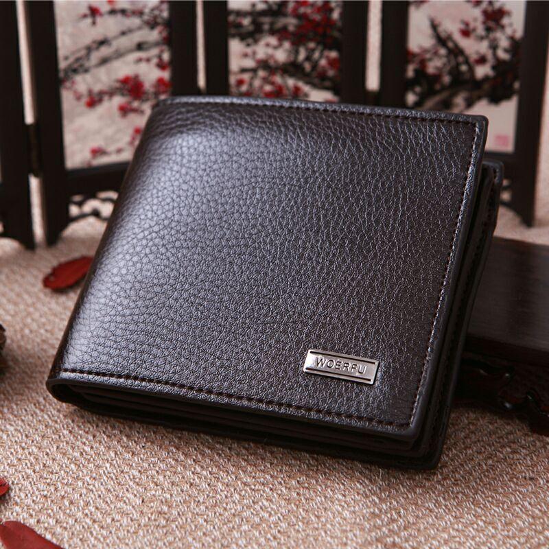 Wallets Classic Casual Men's Wallet Short Pocket Letter Litchi Pattern Luxury Male Purse With Card Holder