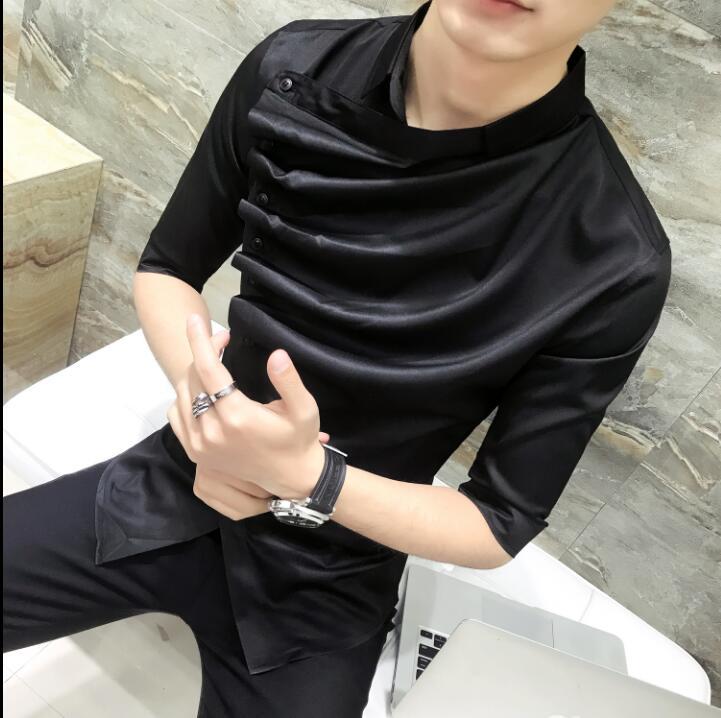 Summer Gothic Shirt Ruffle Designer Collar Black And White Korean Men Fashion Clothing Prom Party Club Even Shirts Men's Casual
Summer Gothic Shirt Ruffle Designer Collar Black And White Korean Men Fashion Clothing Prom Party Club Even Shirts Men's Casual