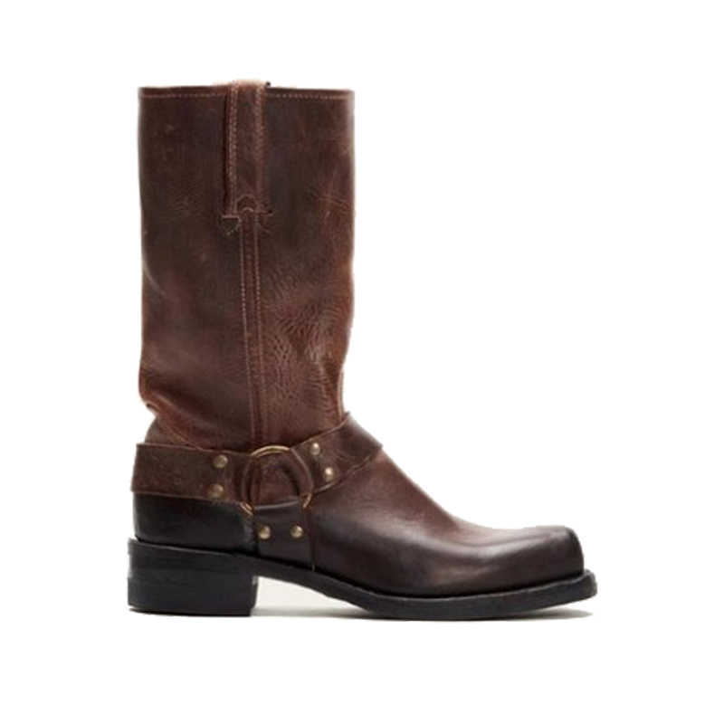 Men's Winter Fashion British Men Top Quality PU Leather Slip on Knight Western Cowboy Boots Breathable Chelsea Boots Male Casual 211023