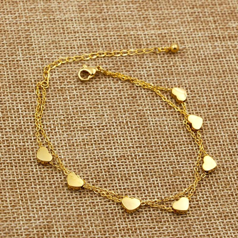 Anklets Super Lovely Seven Hearts Rose Gold Double Chain Anklet Titanium Steel Anti Allergic Jewelry Woman Kid Gift, Red;blue
Anklets Super Lovely Seven Hearts Rose Gold Double Chain Anklet Titanium Steel Anti Allergic Jewelry Woman Kid Gift, Red;blue