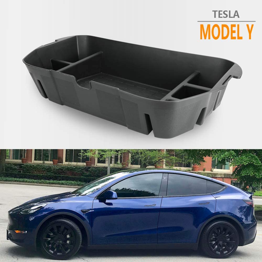 Tesla Model Y 2021 Front & Rear Trunk Organizer Trunk Storage Space Organizer ABS ModelY Trunks Storage Box Car Accessories