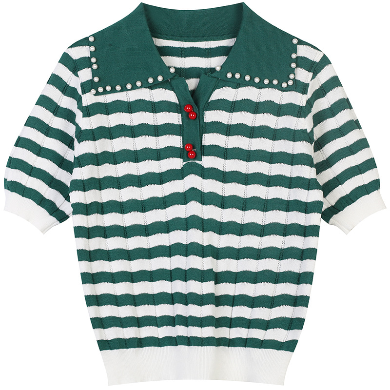 519 2021 Spring Summer Brand Same Style Regular Short Sleeve Lapel Neck Kint Green Sweater Pullover Women Clothes MINGMEI, White;black
519 2021 Spring Summer Brand Same Style Regular Short Sleeve Lapel Neck Kint Green Sweater Pullover Women Clothes MINGMEI, White;black