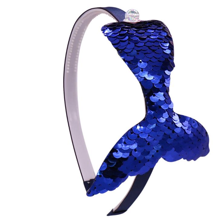 Glitter Sequin Fish Tail Hairband Girl's Cartoon Headband Hair Hoop for Children Kids Tiara Accessories