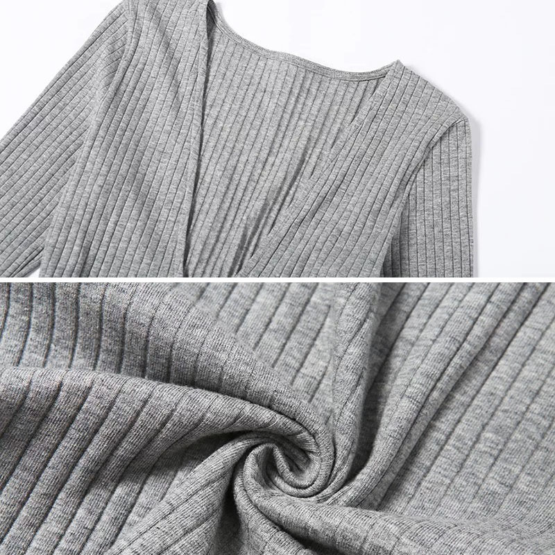 XIBANI Deep V low chest pit stripe dress women's Mini sexy slim fashion dress with belt long sleeve autumn and winter 210409