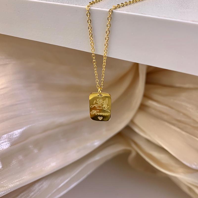 Titanium With 18K Gold Good Luck Angel Choker Necklace Women Jewelry Designer T Show Runway Gown Rare INS Japan Korean Fashion Chains
Titanium With 18K Gold Good Luck Angel Choker Necklace Women Jewelry Designer T Show Runway Gown Rare INS Japan Korean Fashion Chains
