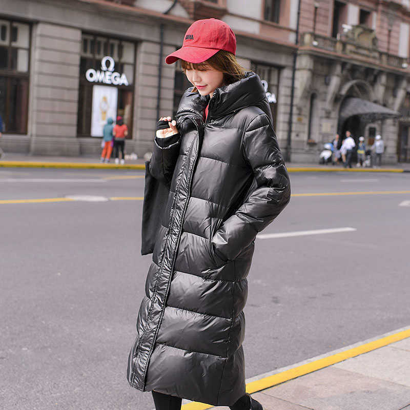 90% White Duck Down Jacket Women Winter Jacket Long Thick Coat For Women Hooded Down Parka Warm Female Clothes Waterproof T191125
