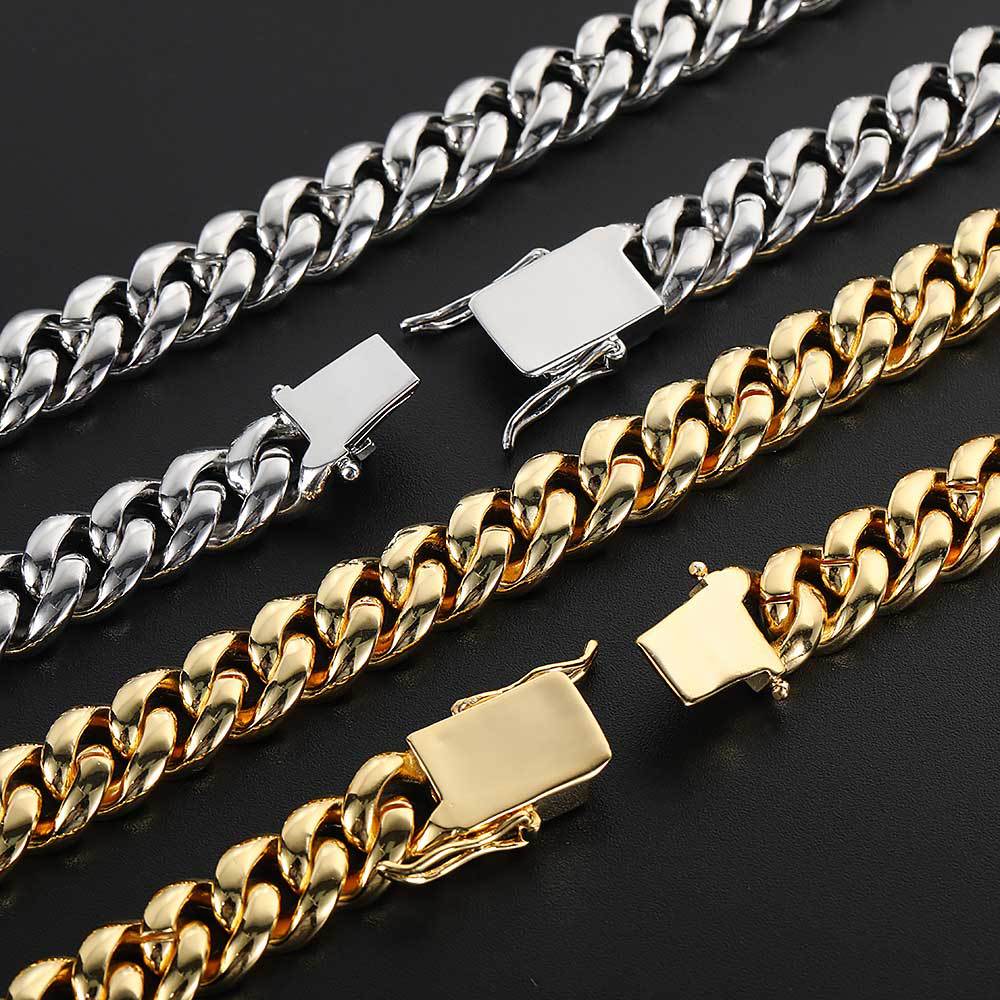 12mm double row full diamond Cuban chain hip hop micro-encrusted zircon necklace factory direct sales