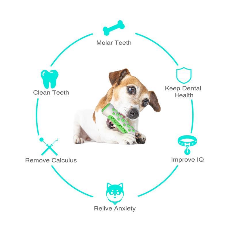 Multifunction Pet Dog Molar Bite Toy Tooth Cleaner Bone Dog Chew Cleaning Toothbrush Toys Bite Resistant Treat Dispenser