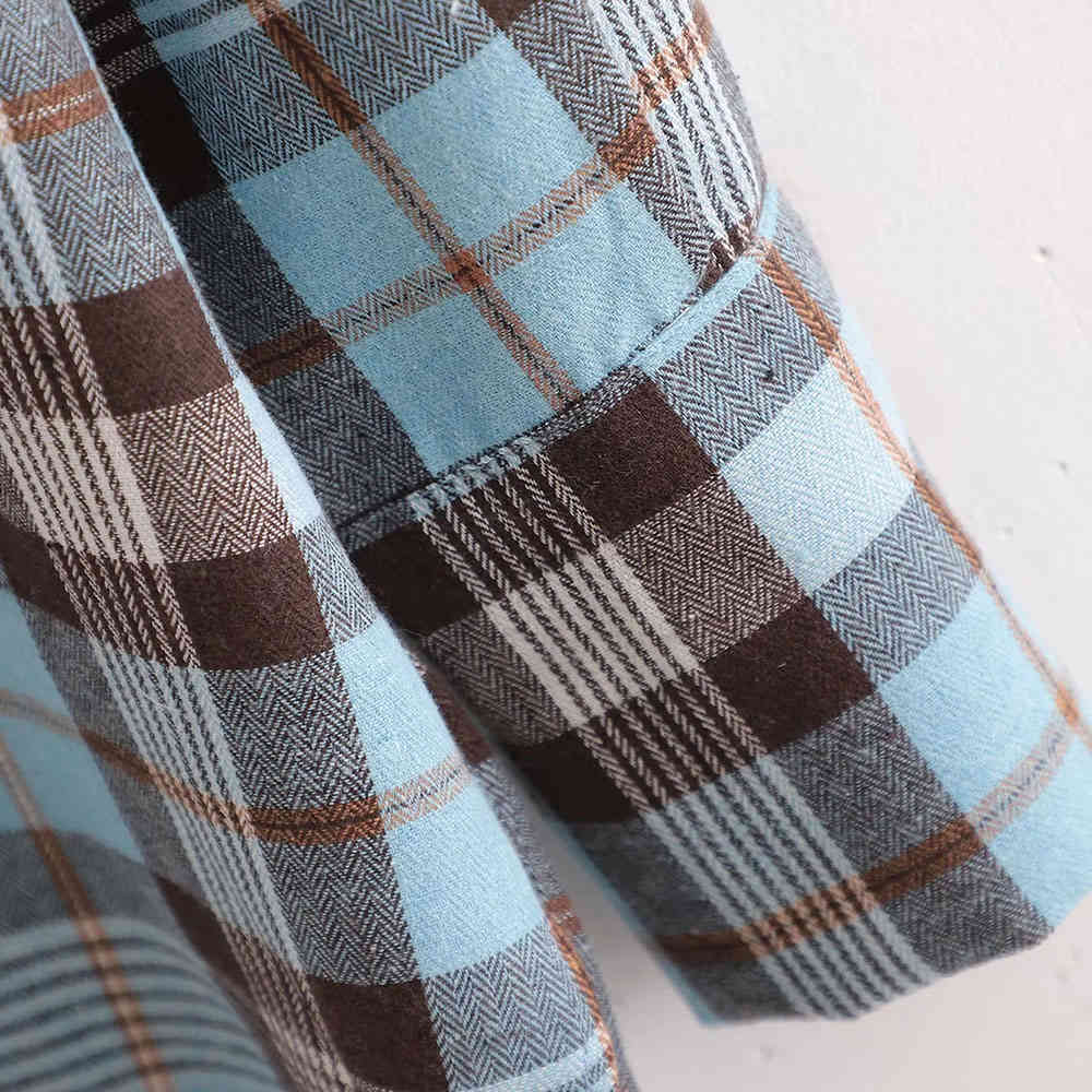 Fashion Women Plaid Shirt Chic Checked Blouse Long Sleeve Female Casual Print Shirts Loose Tops Blusas 210520