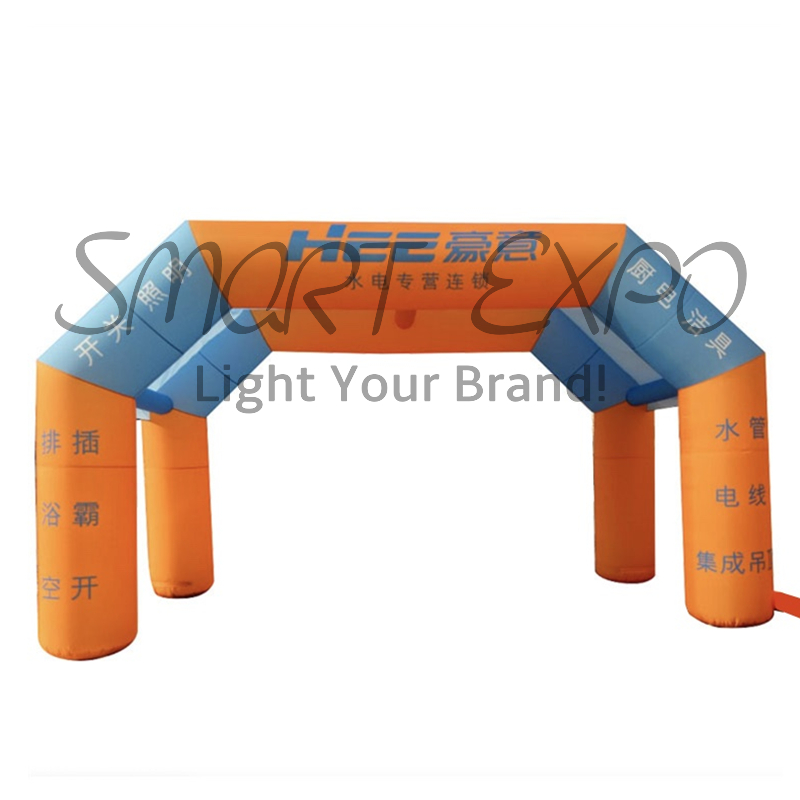 Outdoor Advertising Inflatable Arch Tunnel Tent W12 x H5.6 M with Custom Logo Printing Base Blower