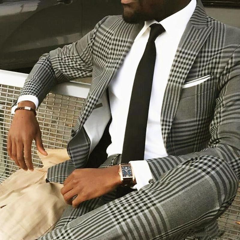 Classic Slim Fit Black Plaid Check Mnes Suits For Wedding Jacket+Pants 2 Pieces Set Groomsman Blazer Business Tweed Tuxedo 2021 Men's & Blaz, Model 8
Classic Slim Fit Black Plaid Check Mnes Suits For Wedding Jacket+Pants 2 Pieces Set Groomsman Blazer Business Tweed Tuxedo 2021 Men's & Blaz, Model 8