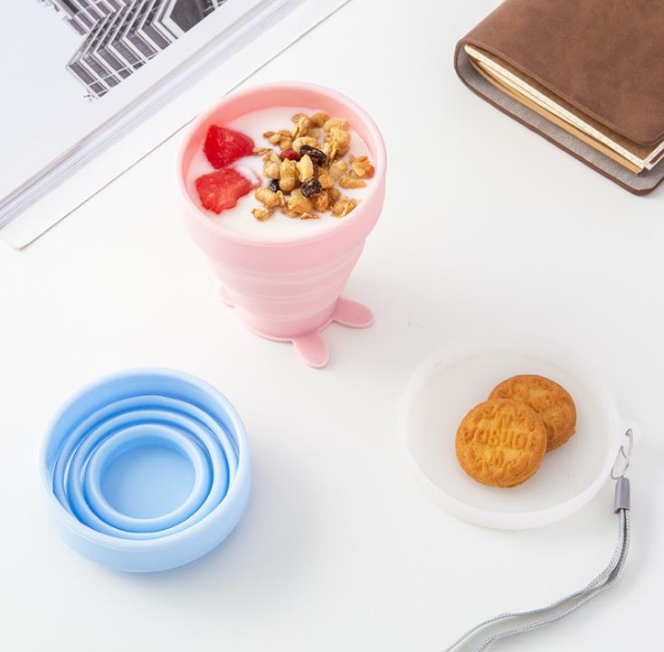 200ML Silicone Folding Water Bottles Outdoor Travel Portable Retractable Cup Cute Storage Sport Drinkware SN2349 Z260202