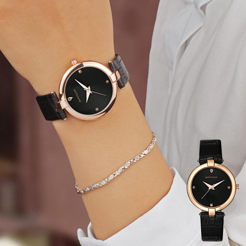 Wristwatches SANDA Fashion Golden Ladies Watch Women Leather Wrist Watches Diamond Gold Clock Saat Relogio Feminino Bayan Kol Saati 196, Brown
Wristwatches SANDA Fashion Golden Ladies Watch Women Leather Wrist Watches Diamond Gold Clock Saat Relogio Feminino Bayan Kol Saati 196, Brown